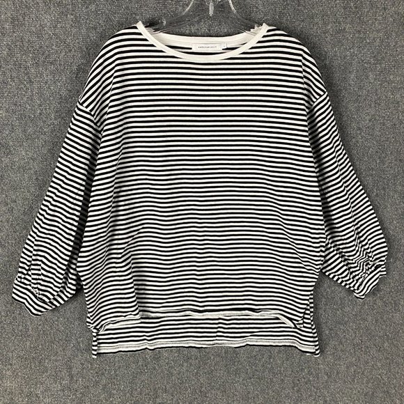 American Holic Blouse Women's Large Long Sleeve Striped 100% Cotton Adults L - Picture 1 of 9